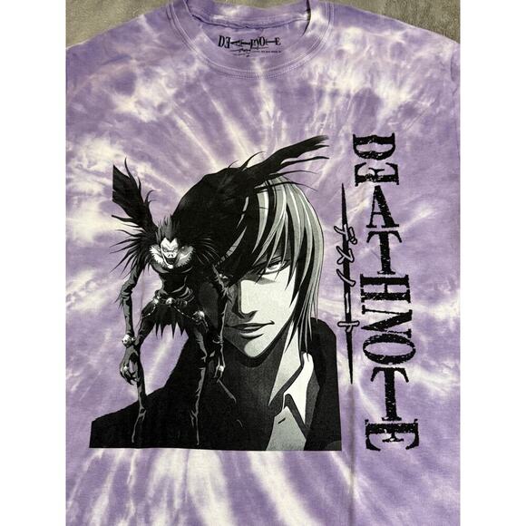 NWT Death Note UO Tie Dye Purple Crew Neck T-Shirt Men Unisex 100% Cotton Causal - Picture 3 of 6